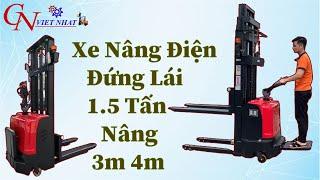 Xe Nâng Điện Đứng Lái 1.5 Tấn Nâng 3m 4m CDD15 Có Bệ Đứng Nhập Khẩu Chính Hãng | 0868.501.196