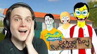 SCHOOLBOY RUNAWAY мод СПАНЧ БОБ! Прохожу МОД ГУБКА БОБ СКУЛБОЙ