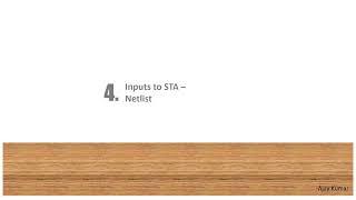 Gate Level Netlist | Inputs for STA Analysis |