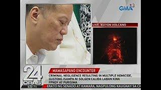 Criminal negligence resulting in multiple homicide, nais isampa ni Calida vs. Aquino, Purisima