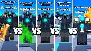 ASTRO vs TOXIC vs SAW vs UPGRADED vs TITAN CAMERAMAN!  | Toilet Tower Defense Roblox