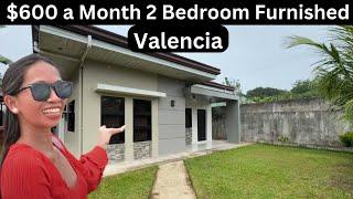 $600 Near Valencia 2 bedroom 2 Bath House 35K PHP