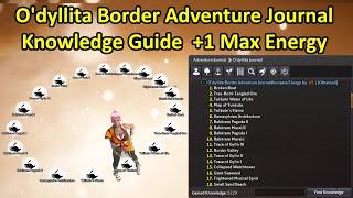 O'dyllita Border Adventure Journal Knowledge Guide, +1 Max Energy (Timestamp & Subtitle)