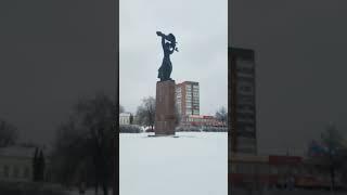 240215 Ледяной дождь Каховка памятник героям ГВ налед лёд деревья кусты ель Тургеневский мост г Орел
