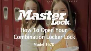Master Lock Model 1670 Combination Locker Lock - Student Training Video