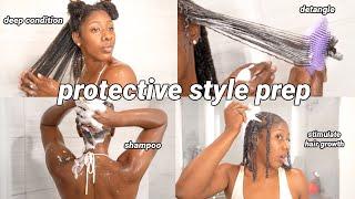 My Natural Hair PROTECTIVE STYLE Prep Routine for CRAZY, FAST HAIR GROWTH!!