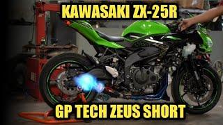 KNALPOT GP TECH ZEUS SHORT + HEADER KIT BENDING BLUE || KAWASAKI ZX-25R ~ Jeri Carlone