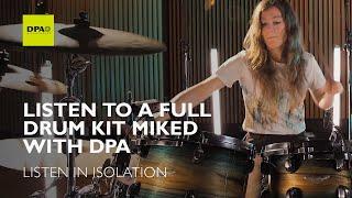 Listen to a full Tama drum kit miked up with DPA