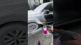 POV foam wash with Mr. Pink! #shorts #youtubeshortsvideo #howto #clean #carwash #cleaning