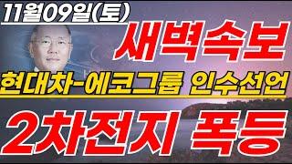 에코프로,금양 2차전지 현대차-에코그룹 인수선언! 사모펀드 220조 현금 들어온다! 박순혁 "난리낫어요 새벽에" #2차전지#에코프로#에코프로머티#LG에너지솔루션#포스코홀딩스#엔켐