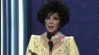 Elizabeth Taylor receiving the Jean Hersholt Humanitarian Award