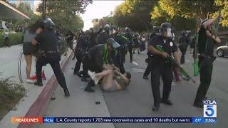 L.A. and other U.S. cities see weekend clashes between officers, protesters