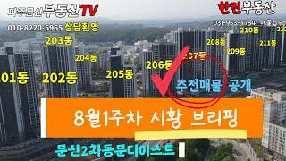 문산2차동문디이스트 8월1주차 매매&전월세시황#파주문산아파트 #파주문산부동산TV(010-8220-5965)