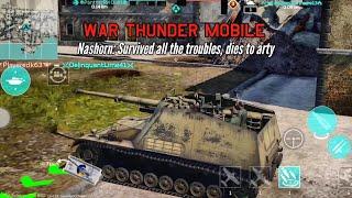 Nashorn: Survived all the trouble, dies to arty lol - War Thunder Mobile