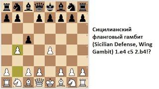 Сицилианский фланговый гамбит (Sicilian Defense, Wing Gambit)