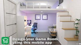 Micro Apartment with gaming/work from home space, loft bed - Planner 5D app speed build by Ayuh