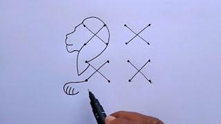 Lion Drawing With 4×4 Dots | How To Drawing Lion Easy | Lion Drawing Step By Step | Lion Drawing