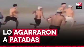 Video: bañistas frustran escape de sujeto que robó en una playa de Brasil