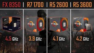 FX 8350 vs RYZEN 7 1700 vs RYZEN 5 2600 vs RYZEN 5 3600 | 1080P, 1440P, 2160P (4k) Benchmarks