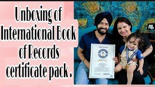 Unboxing International Book of Records certificate | world record |world record holder Gursanj Singh