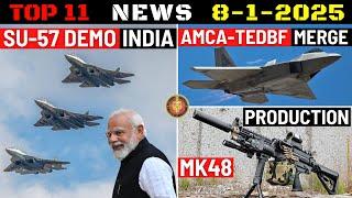 Indian Defence Updates : Su-57 Flight India,AMCA-TEDBF Merge,Brahmos-NG For Army,LMG Production