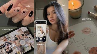 2023 glow up transformation (self care, nails, hair, makeup, vision board, & journaling)