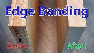 How to Apply Iron On Edge Banding to Plywood / Melamine | Woodworking Tips - Overkill Woodcraft