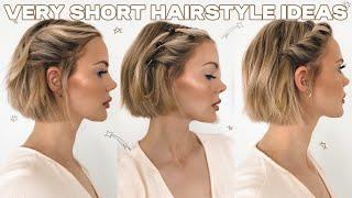 EASY AND QUICK HAIRSTYLES FOR SHORT HAIR updos, half updos, easy braids, and no braid styles