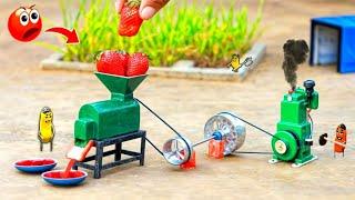 Tractor making strawberry juice A to Z process science project|diy tractor home made diesel engine