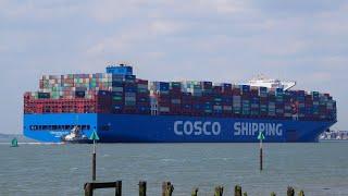 Containership COSCO SHIPPING GALAXY maiden arrival at the port of felixstowe 23/5/19