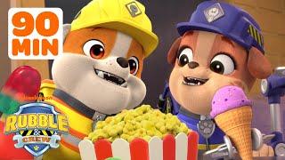 Rubble's Yummy Food Rescues In Builder Cove! w/ Mix | 90 Minute Compilation | Rubble & Crew