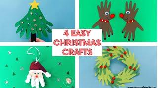 4 Easy Christmas Crafts for Kids | 4 Easy Handprint Crafts for Kids