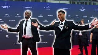 Jude Bellingham does his celebration with Usain Bolt! 󠁧󠁢󠁥󠁮󠁧󠁿️ Laureus World Sports Awards 2024