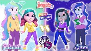 My talking angela 2 | My little Pony | Prinncess Celestia vS Princess Luna | new update | cosplay