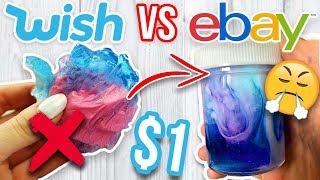 $1 WISH SLIME VS $1 EBAY SLIME! Which is Worth it?!?