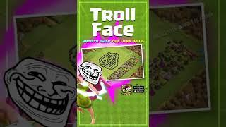 Troll face base for Clash of Clans Town Hall 8 #shorts