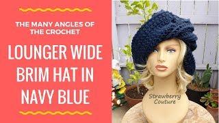 Crochet Mobius Wide Brim Hat The LOUNGER Crochet wide brim hat in navy blue @strawberrycouture