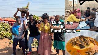 Market day in Rural Ghana || Cooking most Appetising African village food with @CampusWithSharkboy​