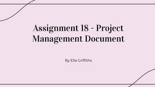 Assignment 18 - Project Management, Stakeholder profile document