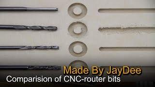 Comparison of 4 different CNC endmill router bits