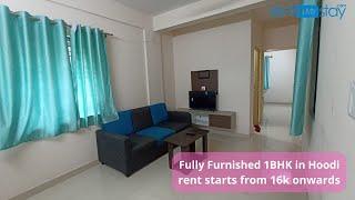 1BHK fully furnished flat with modular kitchen near SAP LAB Whitefield | HOODI | Blue Petals | RMS