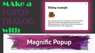 How to implement Magnific Popup in HTML? In this video I will show you how to use this jQuery Plugin