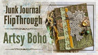 Dreamy Artsy Boho Junk Journal Flipthrough | Art Nouveau Inspiration | No Kit