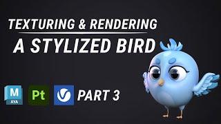 Stylized 3D Bird Tutorial – Part 3: Texturing & Rendering (Substance Painter + Maya V-Ray)