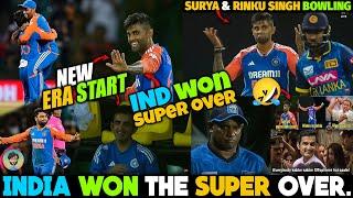 India Won Super Over  Rinku Singh Bowling  Suryakumar Yadav Bowling  IND vs SL 3rd T20i Highlight