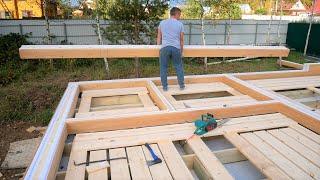 We built a house out of warm wood. Step by step construction process