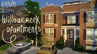 dingy fourplex apartment for willowcreek the sims 4: speed build with commentary