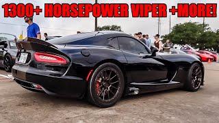 THE NICEST CARS IN TEXAS SHOW OFF AT CAR MEET! (2000+HP Lambo, 1300HP Viper, + MORE!)