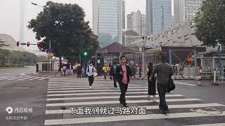 实拍美国驻广州领事馆最新现状，看下现场来办理美签的人多不多？