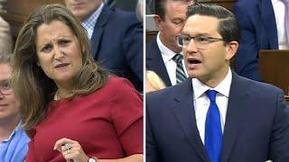 Chrystia Freeland, Pierre Poilievre exchange jabs during question period